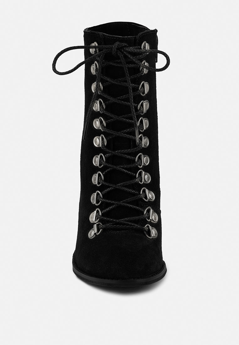 Goose-Feather Antique High Heeled Ankle Boot - Tigbul's Variety Fashion Shop