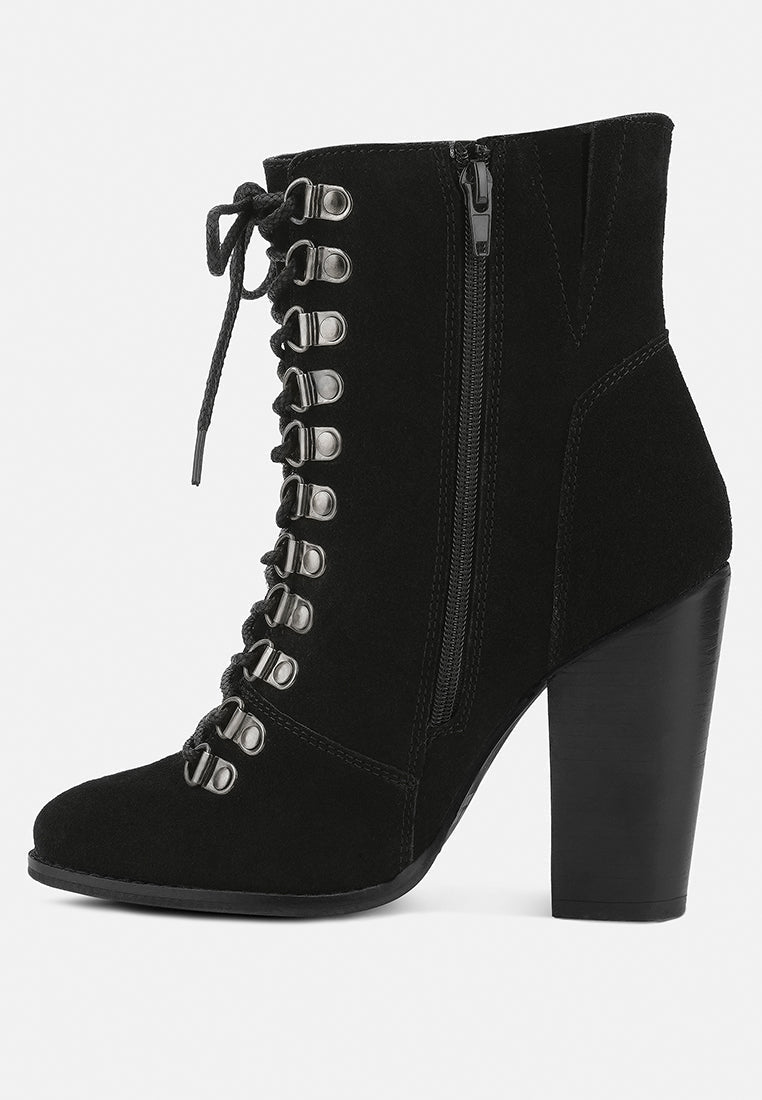 Goose-Feather Antique High Heeled Ankle Boot - Tigbul's Variety Fashion Shop