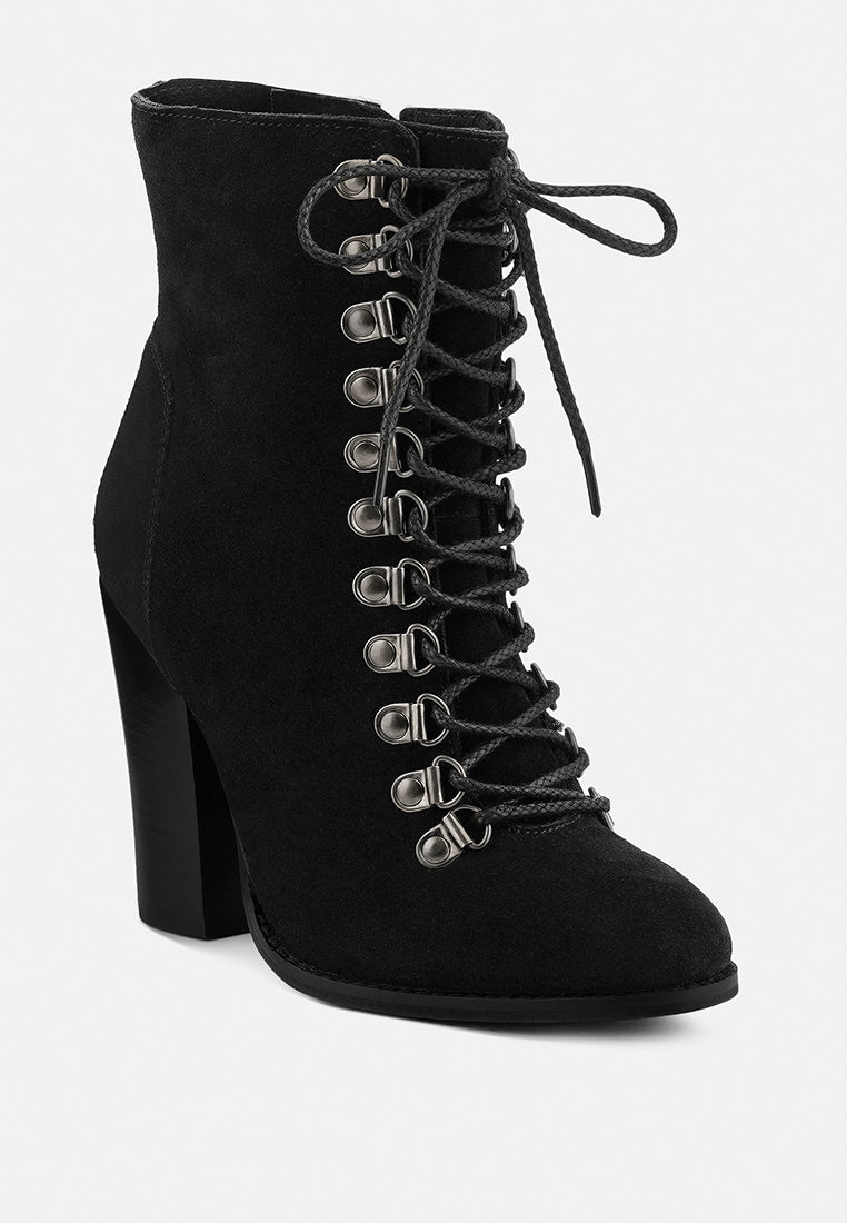 Goose-Feather Antique High Heeled Ankle Boot - Tigbul's Variety Fashion Shop