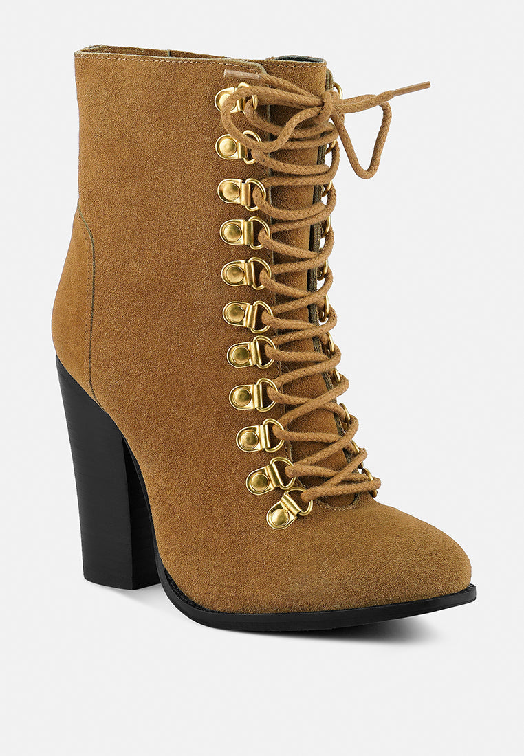 Goose-Feather Antique High Heeled Ankle Boot - Tigbul's Variety Fashion Shop