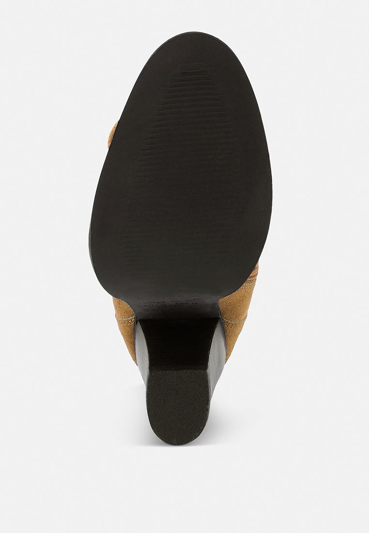 Goose-Feather Antique High Heeled Ankle Boot - Tigbul's Variety Fashion Shop