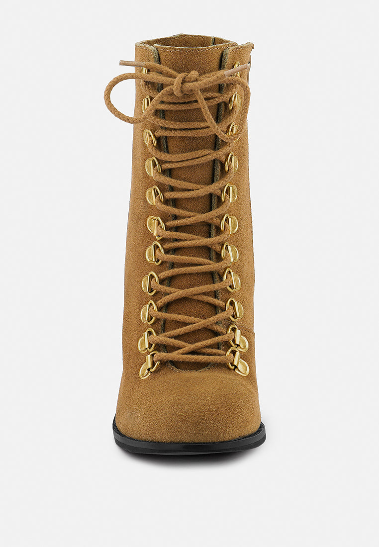 Goose-Feather Antique High Heeled Ankle Boot - Tigbul's Variety Fashion Shop