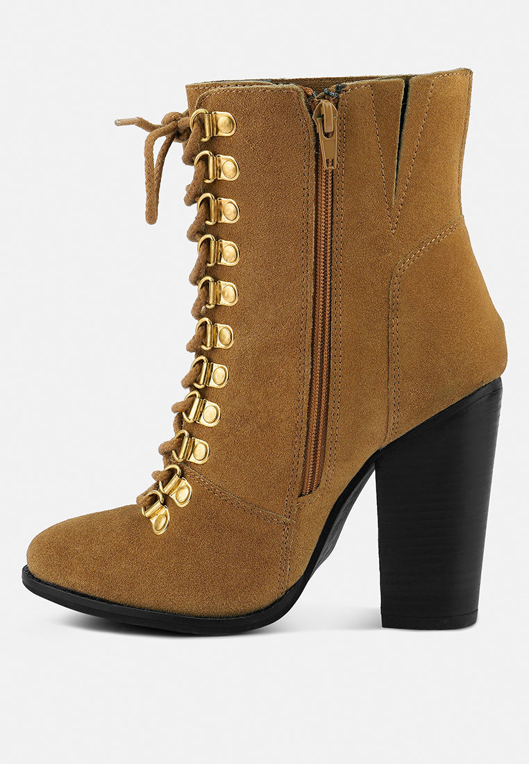 Goose-Feather Antique High Heeled Ankle Boot - Tigbul's Variety Fashion Shop