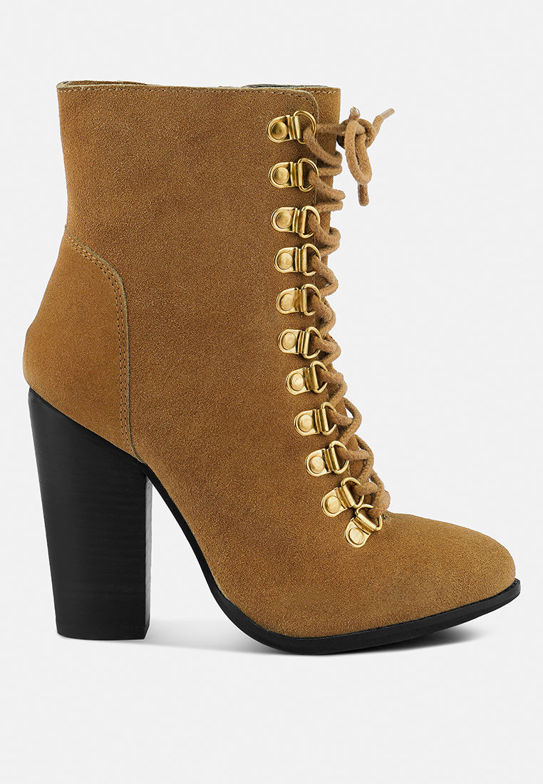 Goose-Feather Antique High Heeled Ankle Boot - Tigbul's Variety Fashion Shop
