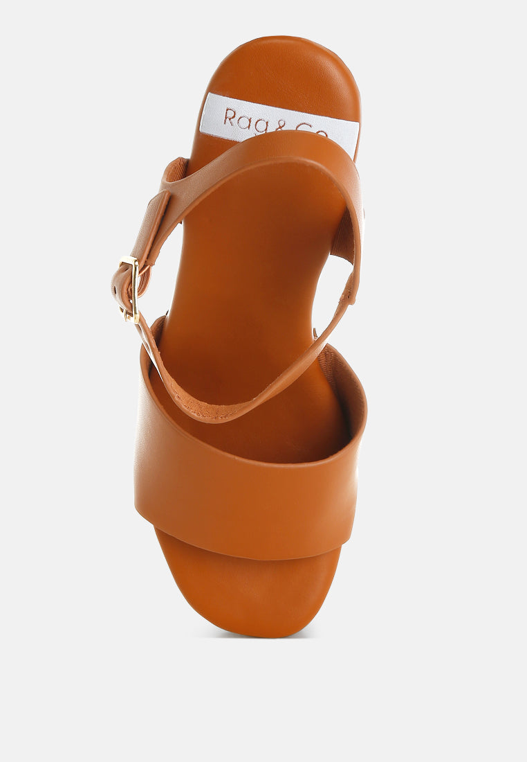 Sawor Recycled Leather High Block Sandals - Tigbul's Variety Fashion Shop