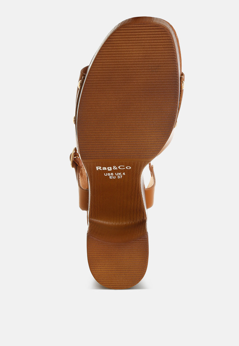 Sawor Recycled Leather High Block Sandals - Tigbul's Variety Fashion Shop