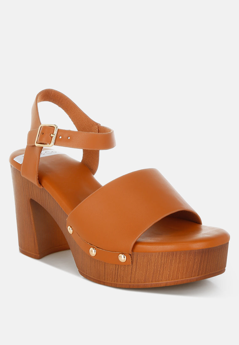 Sawor Recycled Leather High Block Sandals - Tigbul's Variety Fashion Shop
