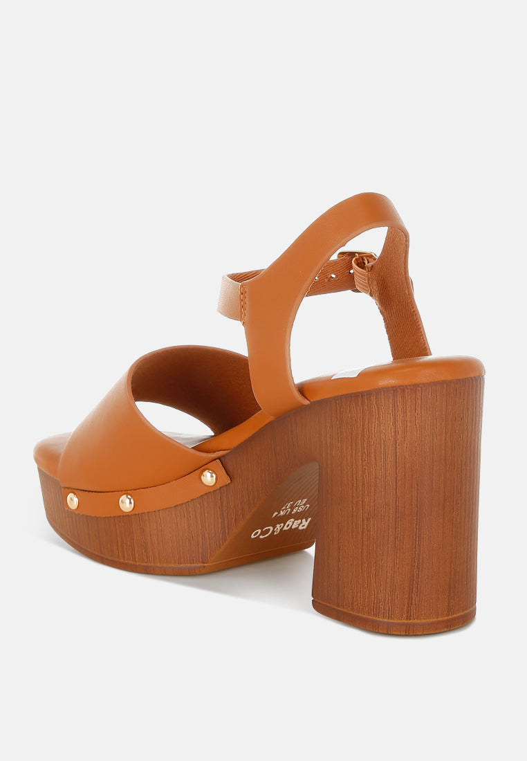 Sawor Recycled Leather High Block Sandals - Tigbul's Variety Fashion Shop