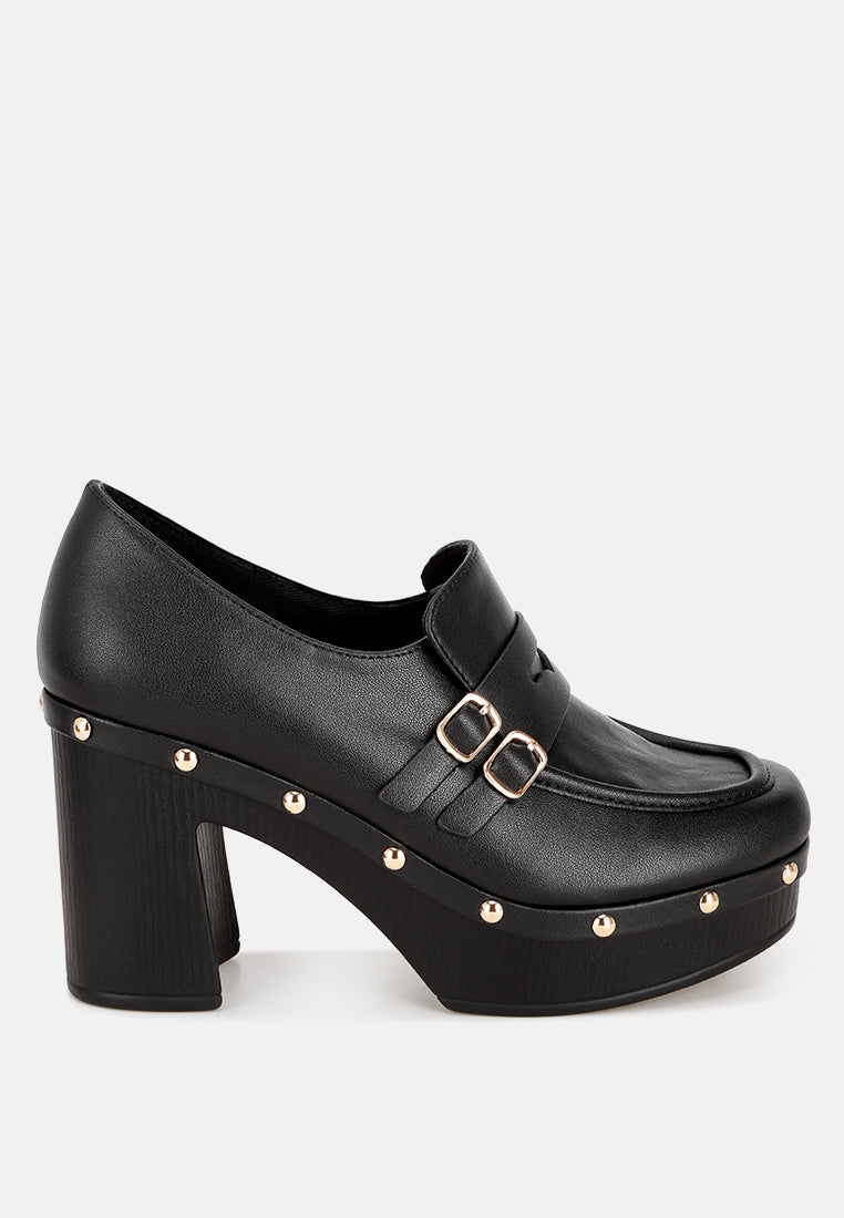 Dantan Block Heel Platform Loafers