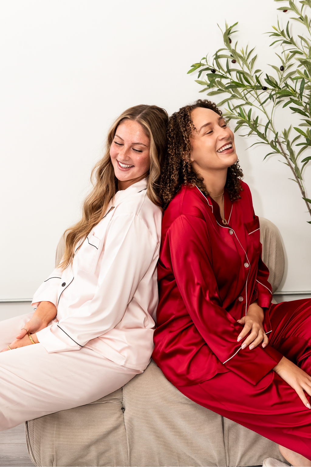 Bright Red Satin Pajama Pants Set - Tigbul's Variety Fashion Shop
