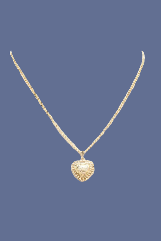 Gold Color Metal Heart Pendant Necklace - Tigbuls Variety Fashion