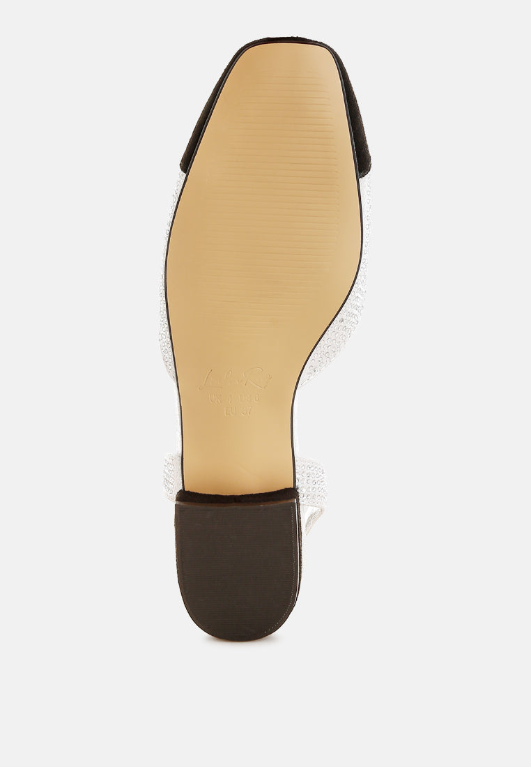 Rerita Rhinestone-Studded Glitter Sandals