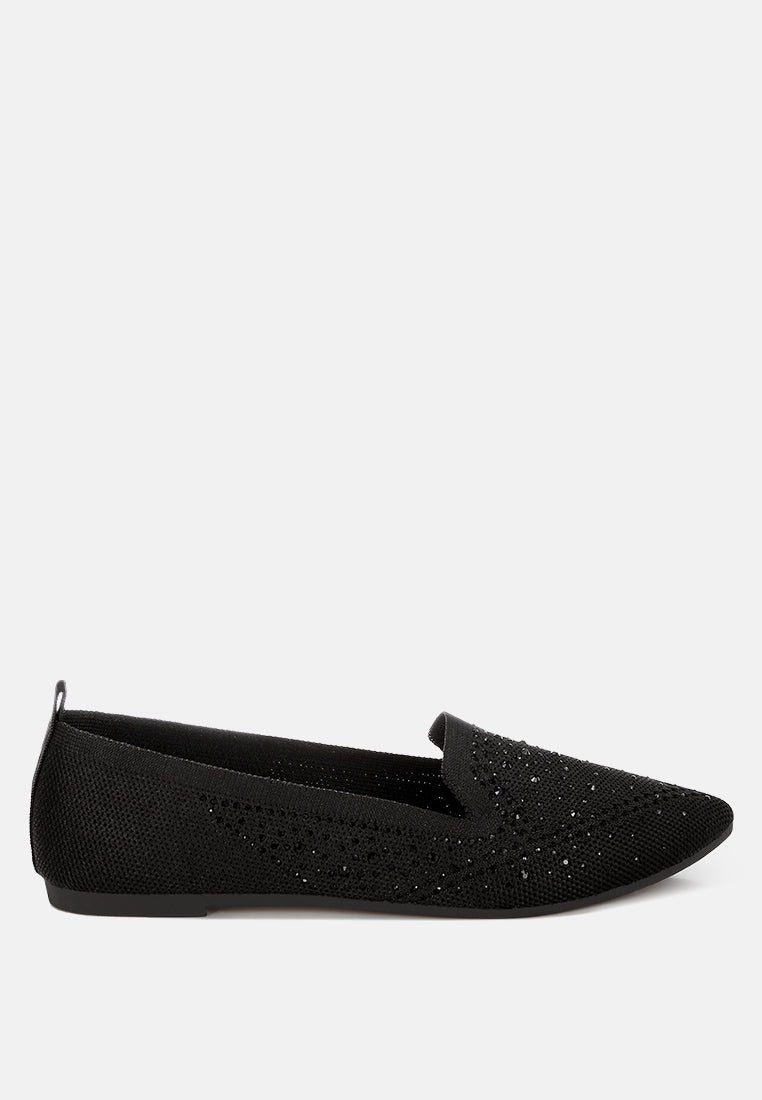 Abedi Rhinestone Embellished Pull Tab Loafers - Tigbul's Variety Fashion Shop