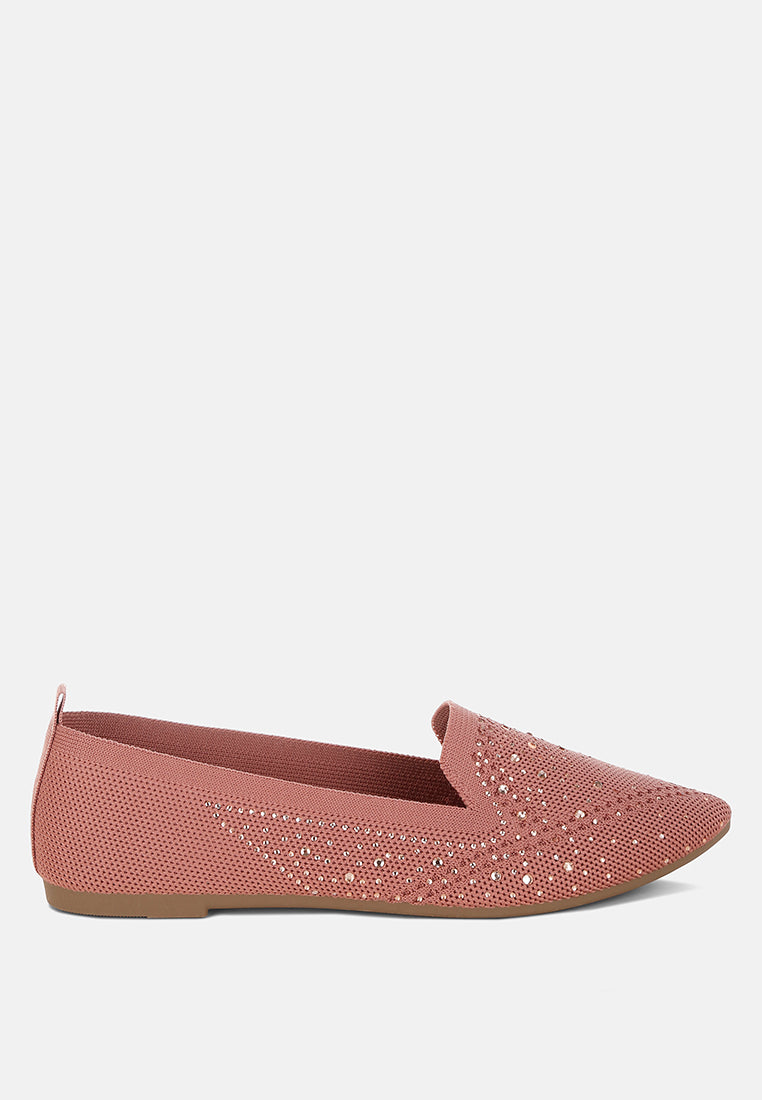 Abedi Rhinestone Embellished Pull Tab Loafers - Tigbul's Variety Fashion Shop