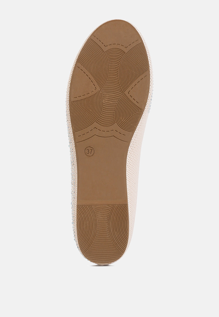 Splash Rhinestones Embellished Ballet Flats - Tigbul's Variety Fashion Shop
