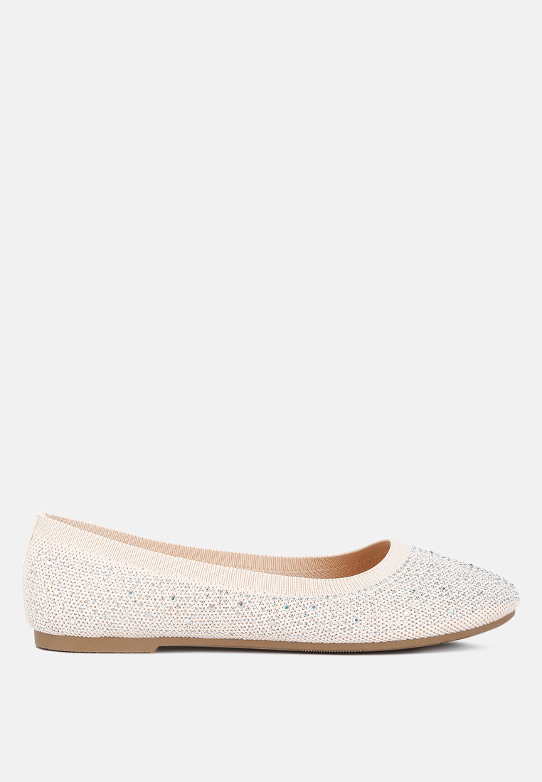 Splash Rhinestones Embellished Ballet Flats - Tigbul's Variety Fashion Shop