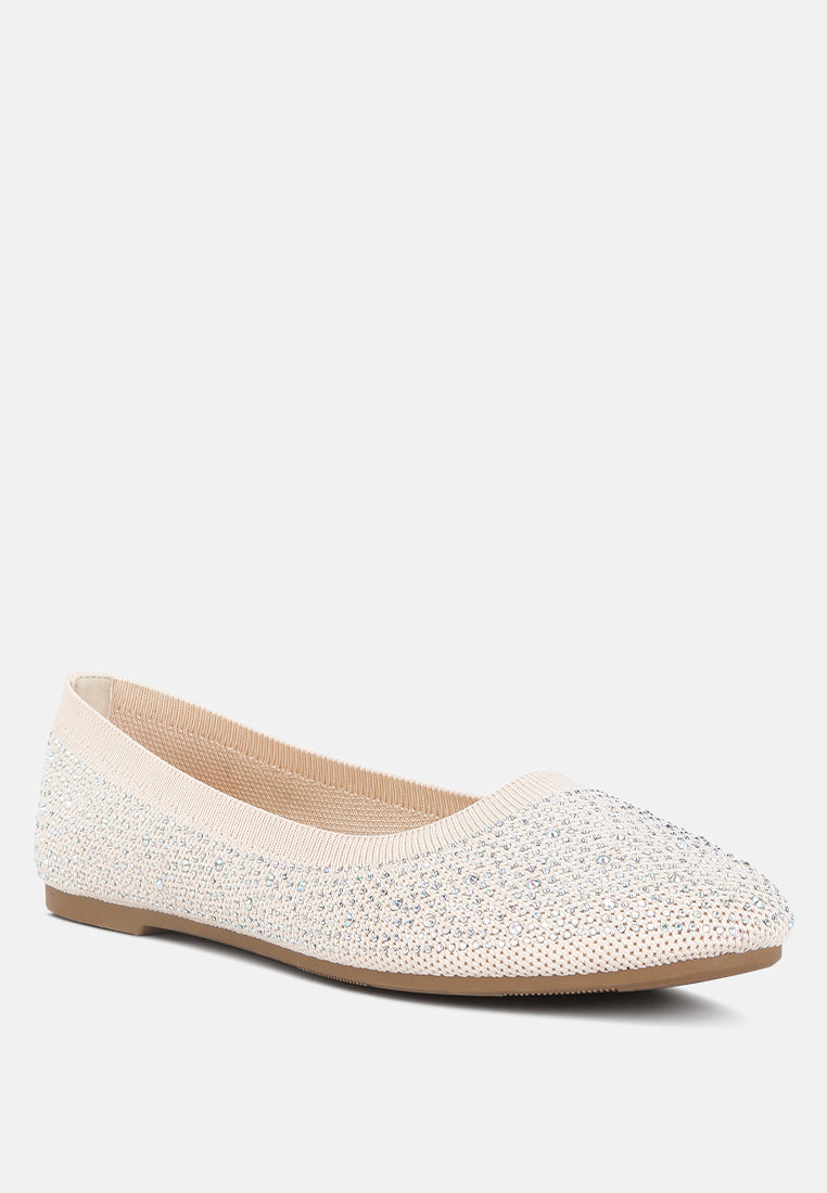 Splash Rhinestones Embellished Ballet Flats - Tigbul's Variety Fashion Shop