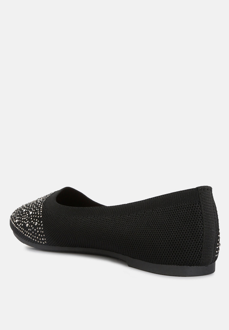 Splash Rhinestones Embellished Ballet Flats - Tigbul's Variety Fashion Shop