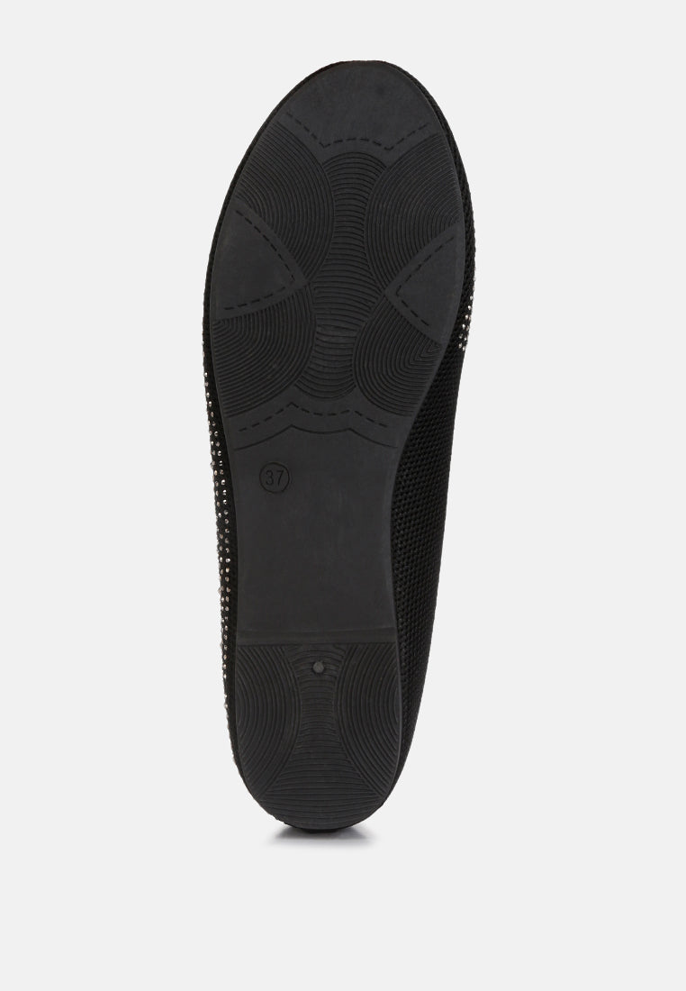 Splash Rhinestones Embellished Ballet Flats - Tigbul's Variety Fashion Shop