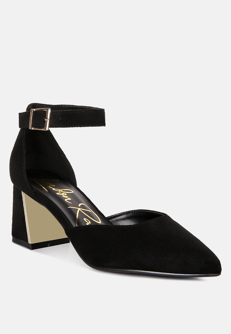 Rory Metallic Sling Detail Block Heel Sandals - Tigbul's Variety Fashion Shop
