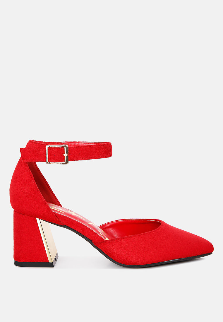 Rory Metallic Sling Detail Block Heel Sandals - Tigbul's Variety Fashion Shop