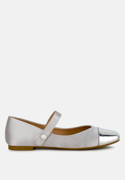Albi Patent Toe Cap Satin Mary Jane - Tigbul's Variety Fashion Shop