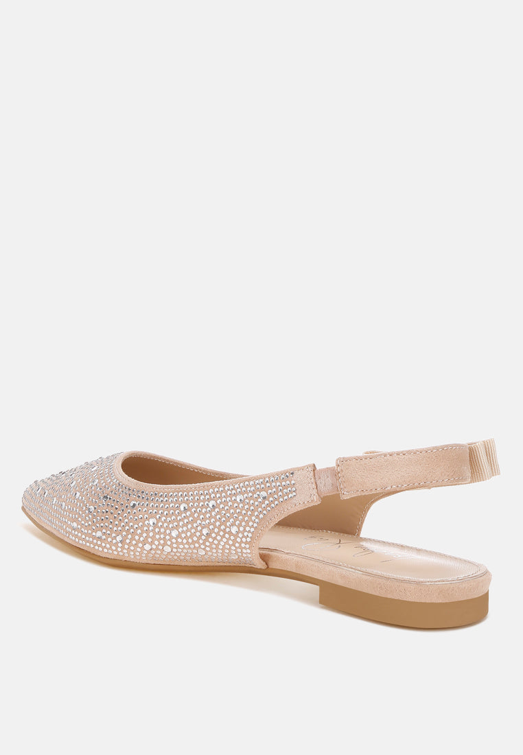 Firdisi Rhinestones Detail Flat Sandals