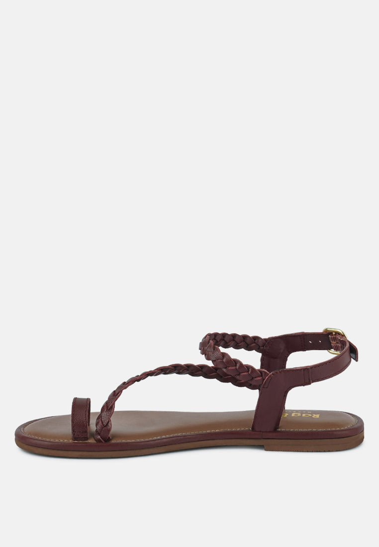 Stallone Braided Flat Sandals - Tigbul's Variety Fashion Shop