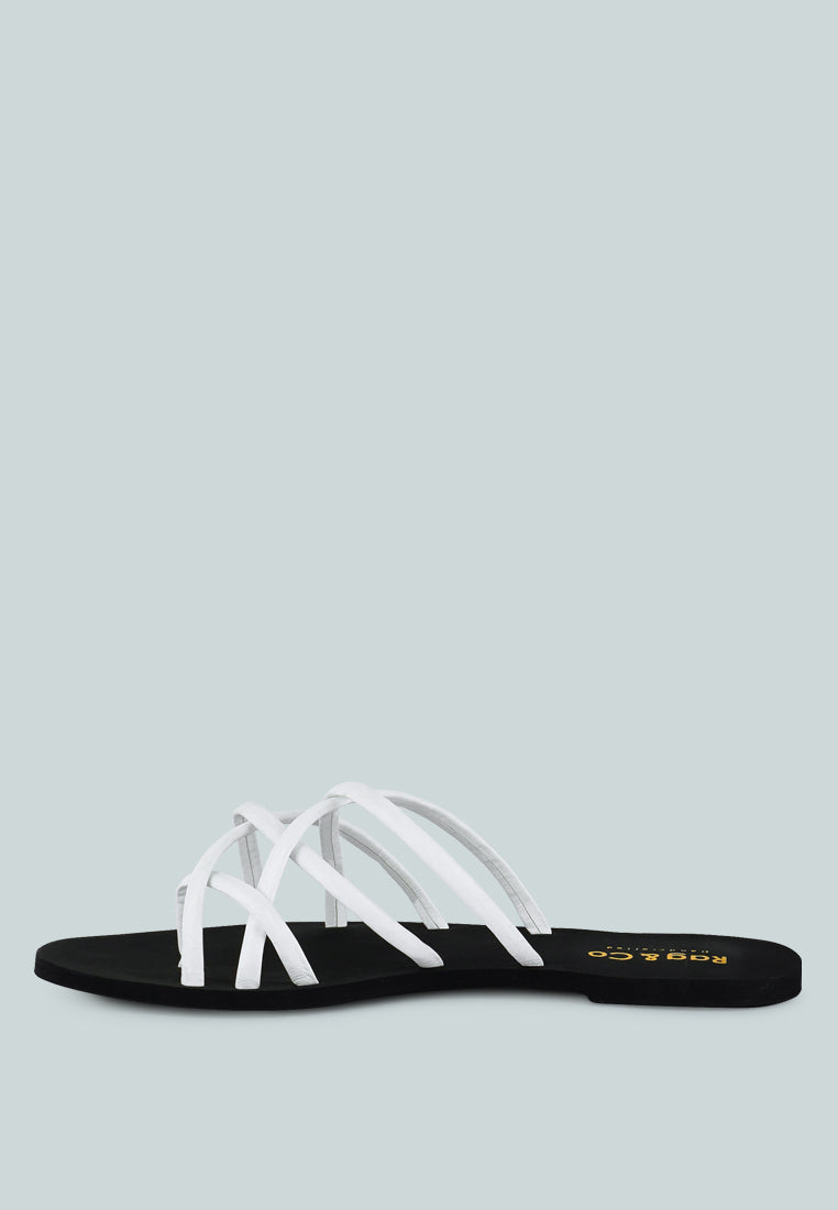 Sweetin Strappy Flat Slip On Sandals - Tigbul's Variety Fashion Shop