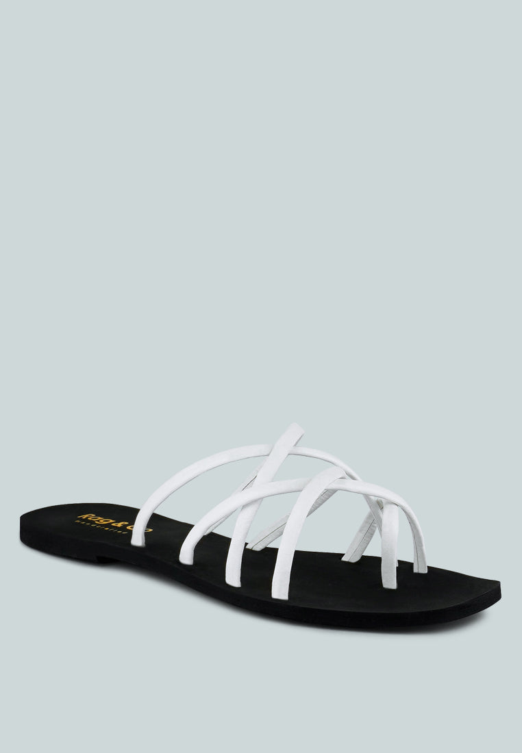 Sweetin Strappy Flat Slip On Sandals - Tigbul's Variety Fashion Shop