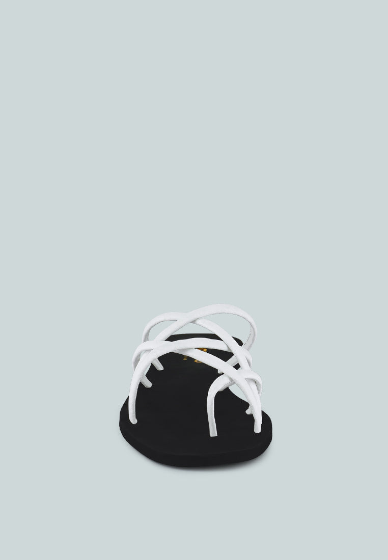 Sweetin Strappy Flat Slip On Sandals - Tigbul's Variety Fashion Shop