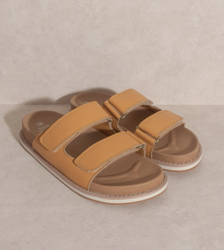OASIS SOCIETY Sienna - Double Strap Slide Sandals - Tigbuls Variety Fashion