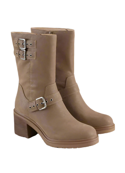 Oasis Society - Rider Boots with Buckles, Taupe | Tigbuls Variety