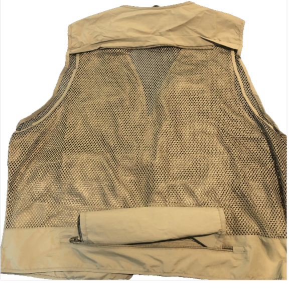 Men's Lightweight Tactical Cargo Vest - Multi-Pocket Breathable Mesh Outdoor Khaki 2XL | Tigbuls