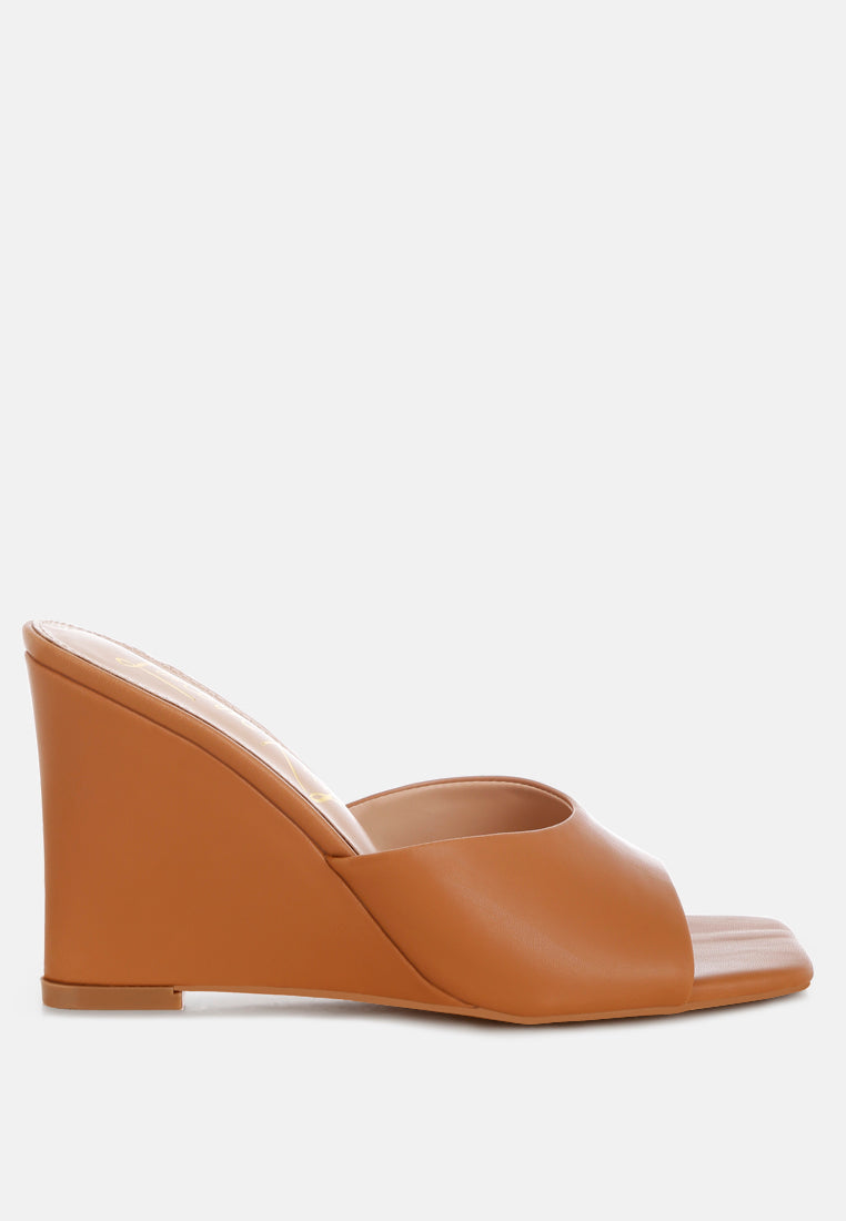 Shiloy Recycled Faux Leather Wedge Sandals - Tigbul's Variety Fashion Shop