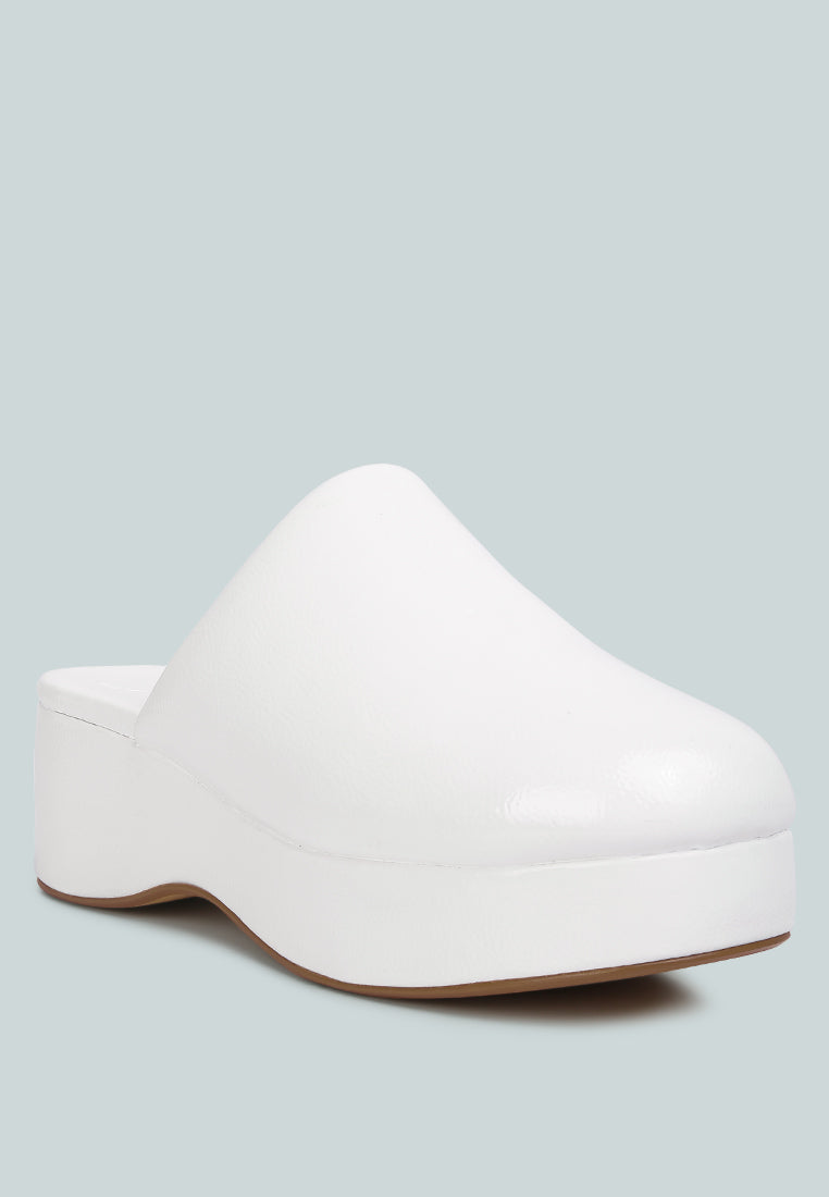 Olori Solid Platform Slip On Mules - Tigbul's Variety Fashion Shop
