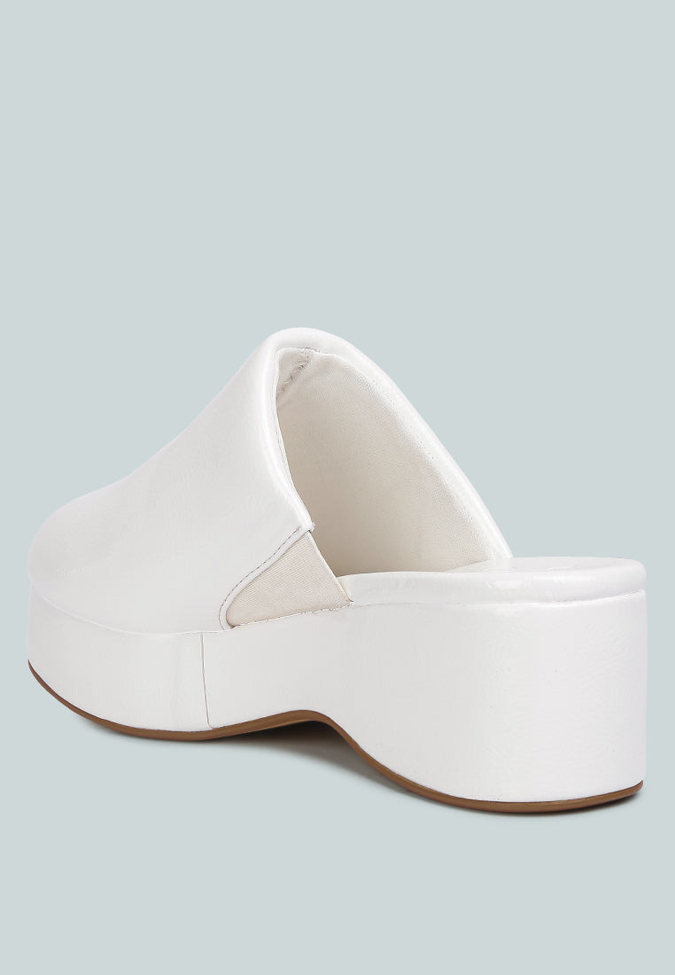 Olori Solid Platform Slip On Mules - Tigbul's Variety Fashion Shop