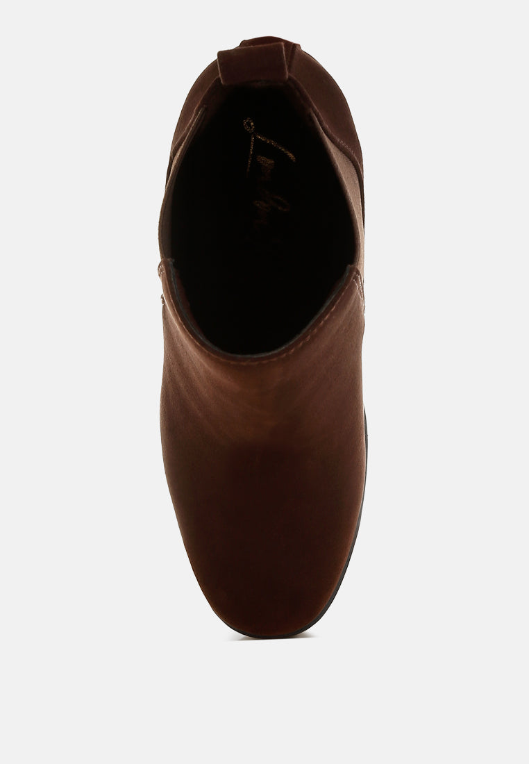 Sonia Block Heeled Chelsea Boots - Tigbul's Variety Fashion Shop
