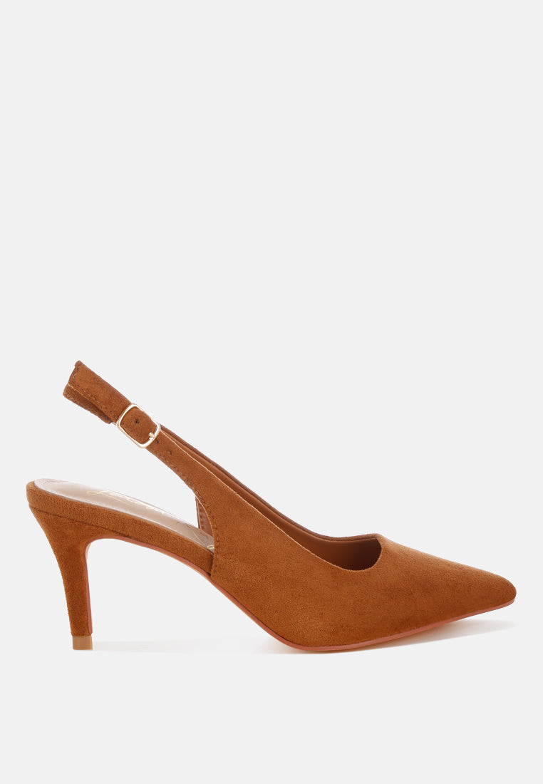 Theobs Soft Microfiber Pointed Toe Slingbacks