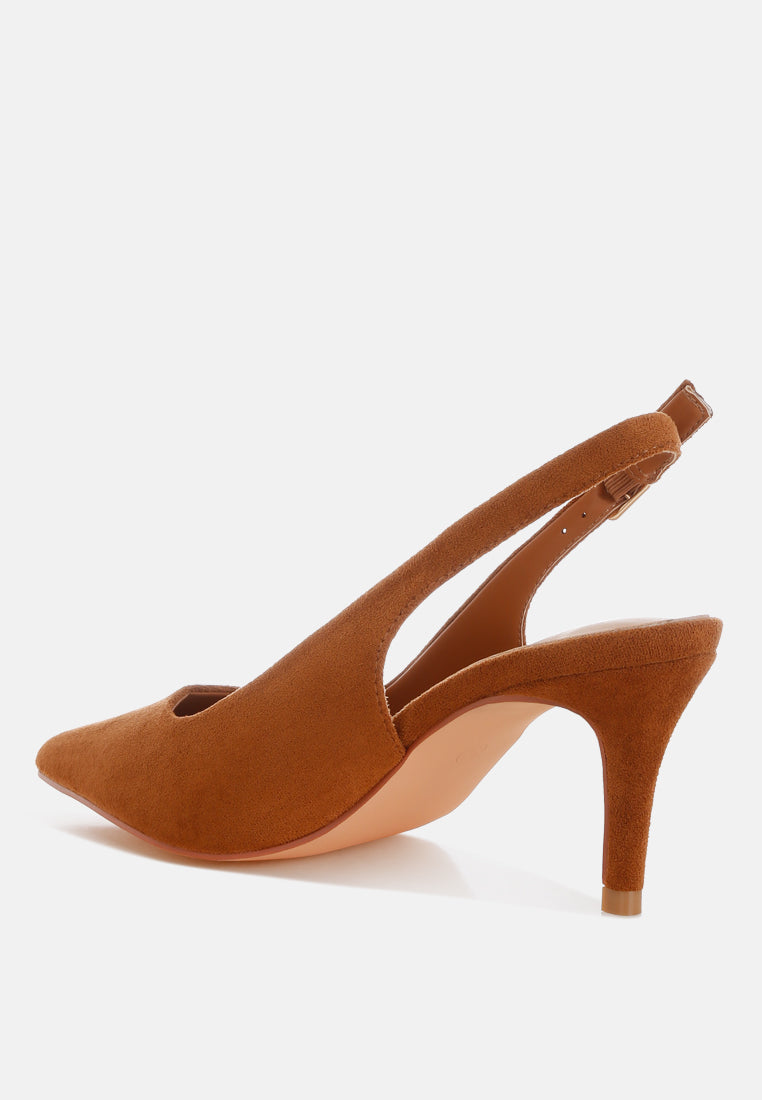 Theobs Soft Microfiber Pointed Toe Slingbacks