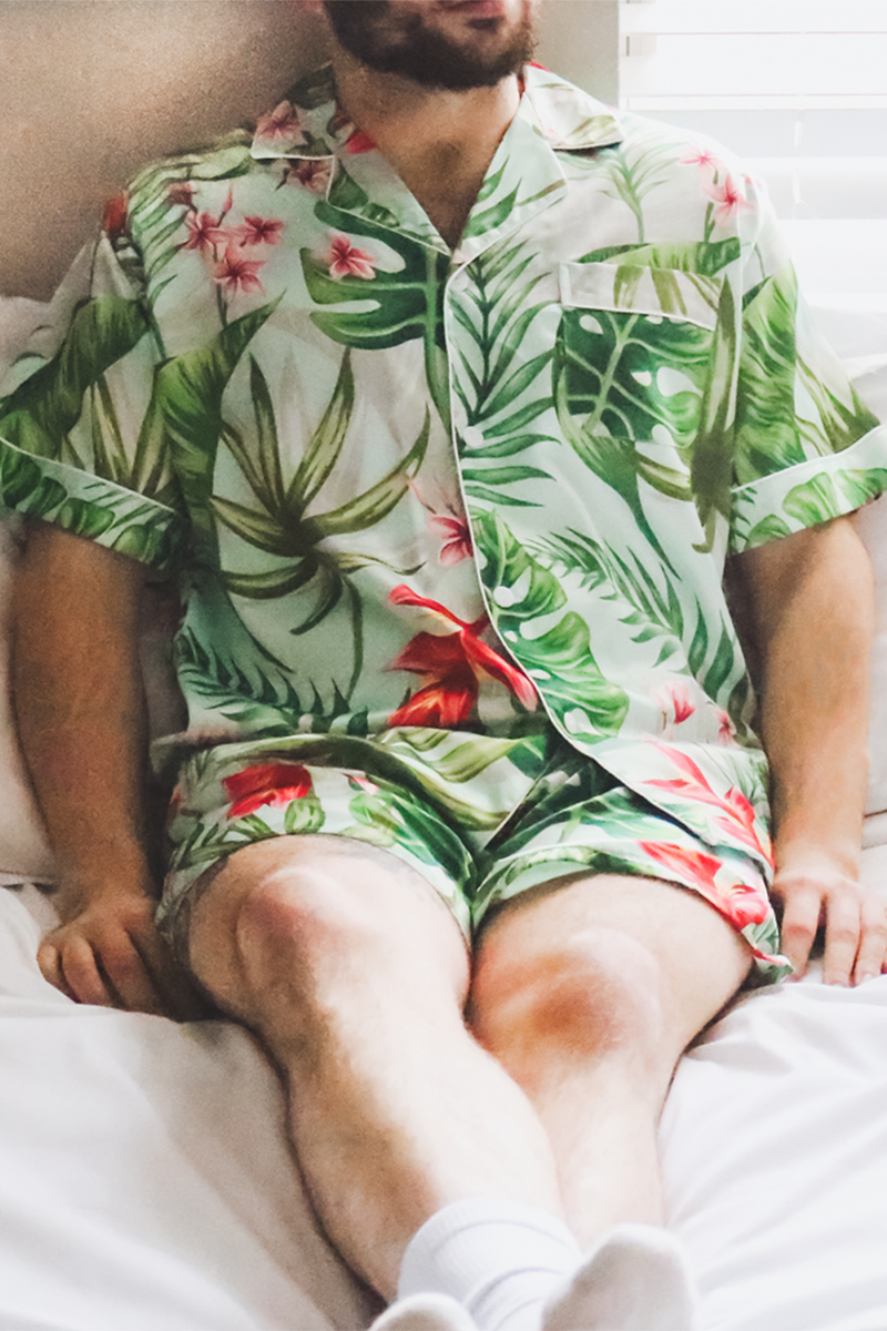 Men's Mint Tropical Pajama set - Tigbul's Variety Fashion Shop