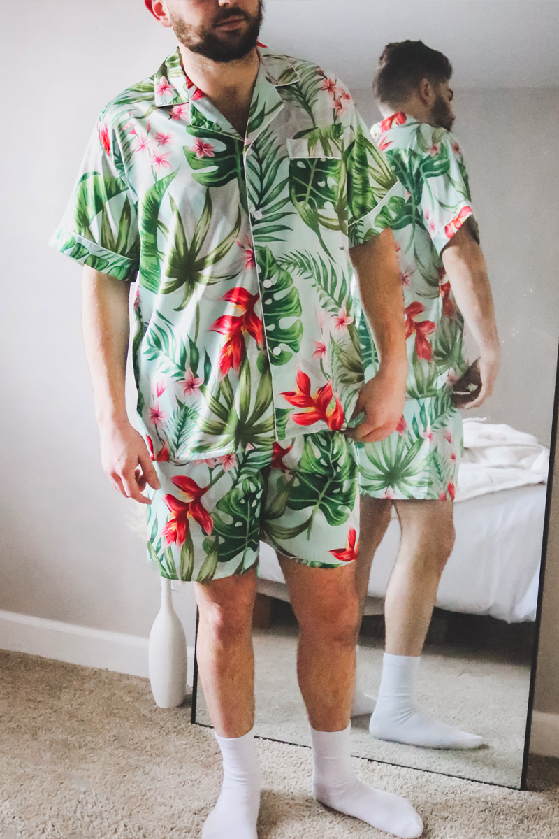 Men's Mint Tropical Pajama set - Tigbul's Variety Fashion Shop