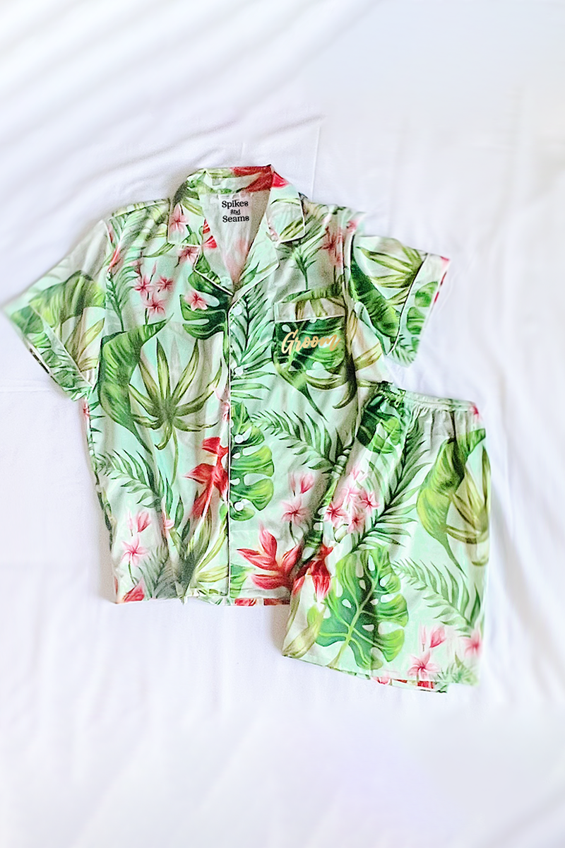 Men's Mint Tropical Pajama set - Tigbul's Variety Fashion Shop