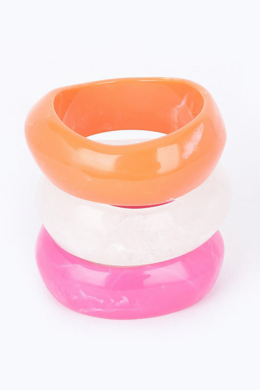 Multi Resin Bangle Bracelet - Tigbul's Variety Fashion Shop