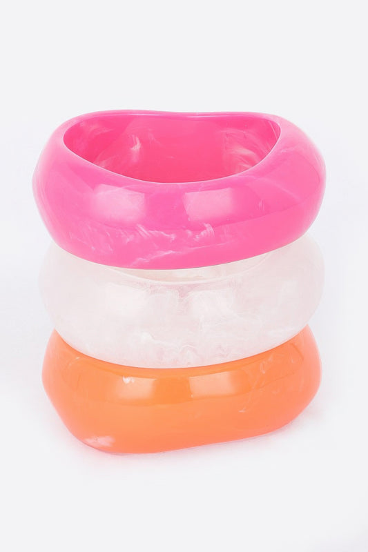 Multi Resin Bangle Bracelet - Tigbul's Variety Fashion Shop