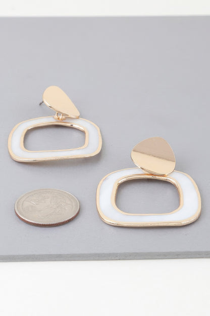 Abstract Marble Frame Earrings - Tigbul's Variety Fashion Shop