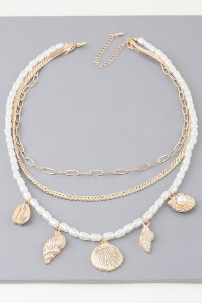 Multi Seashell Charm Necklace - Tigbul's Variety Fashion Shop