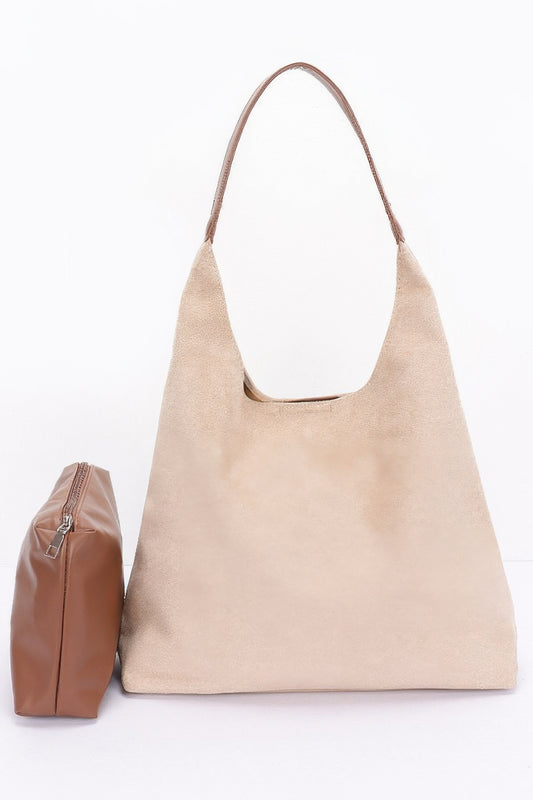 Faux Suede Bindle Bag W/ Pouch - Tigbul's Variety Fashion Shop