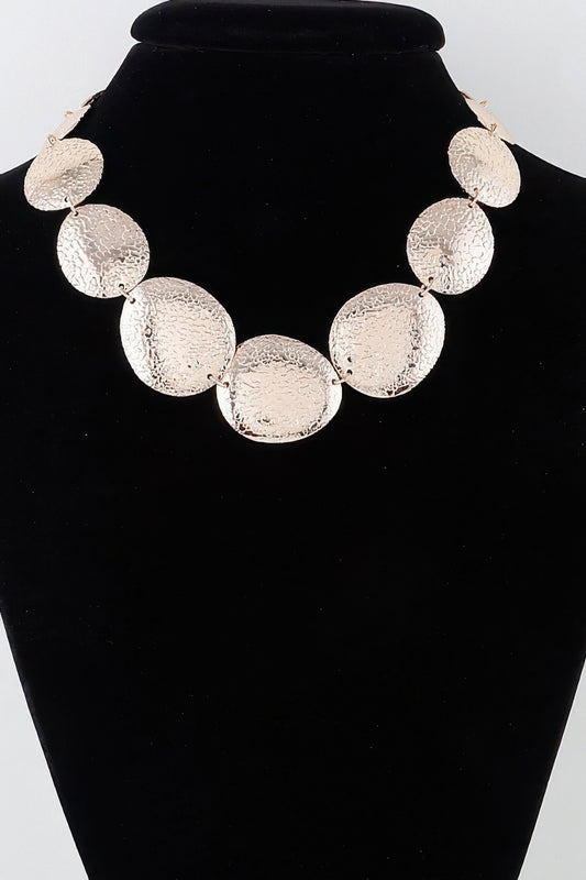Multi Hammered Disk Necklace - Tigbul's Variety Fashion Shop