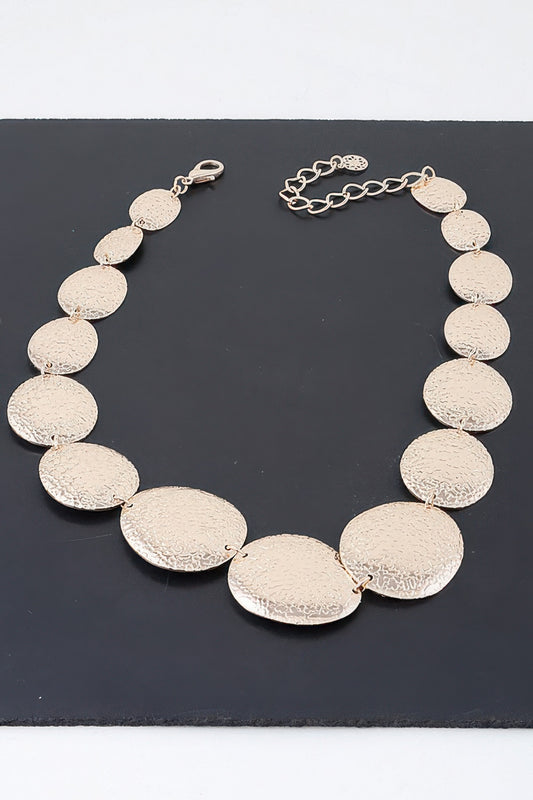 Multi Hammered Disk Necklace - Tigbul's Variety Fashion Shop
